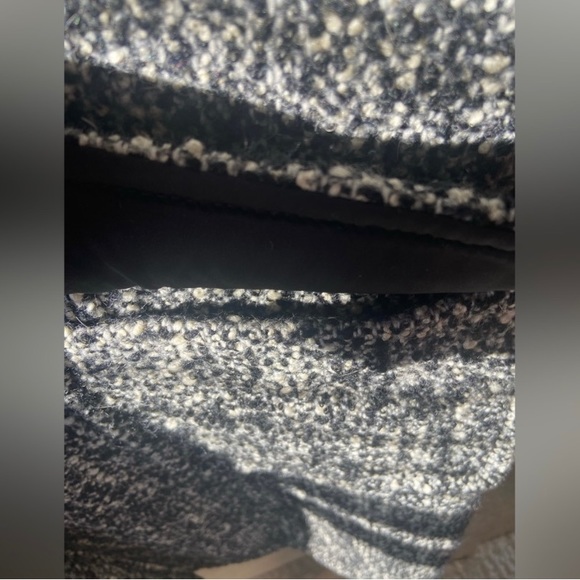 6 🔖 Tory Burch Oversized Tweed Coat Black Grey White - Picture 13 of 16